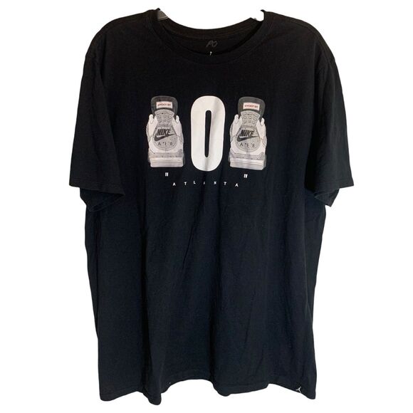 RARE NIKE Air Jordan Mens Sz XL Black Atlanta Area Code 404 Short Sleeve T-Shirt - Picture 1 of 4